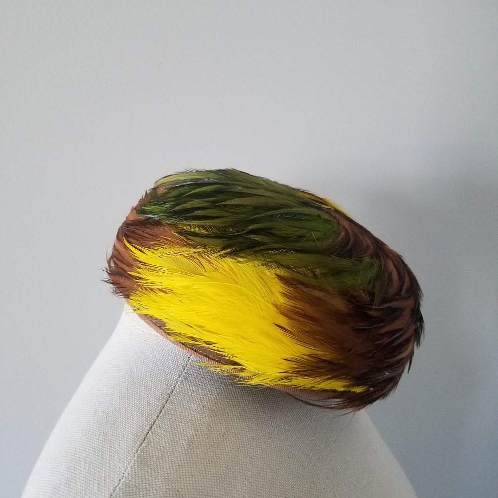 Antique Mary Corene New York Feather Pill Box Hat